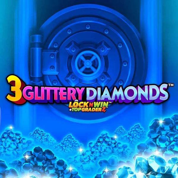 3 Glittery Diamonds by PearFiction Studios, showcased at rollflamecasino.co.nl – game logo
