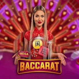 Official Live Casino logo: Mega Baccarat by Pragmatic Play at Rollflame Casino