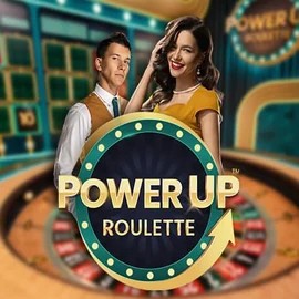 PowerUP Roulette slot logo by Pragmatic Play at Rollflame Casino