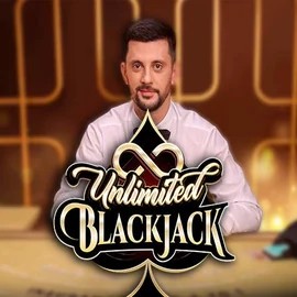 Unlimited Blackjack logo by Ezugi at Rollflame Casino